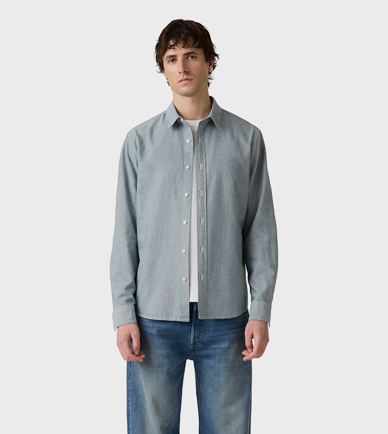 Solid Battery Housemark Long Sleeves Shirt