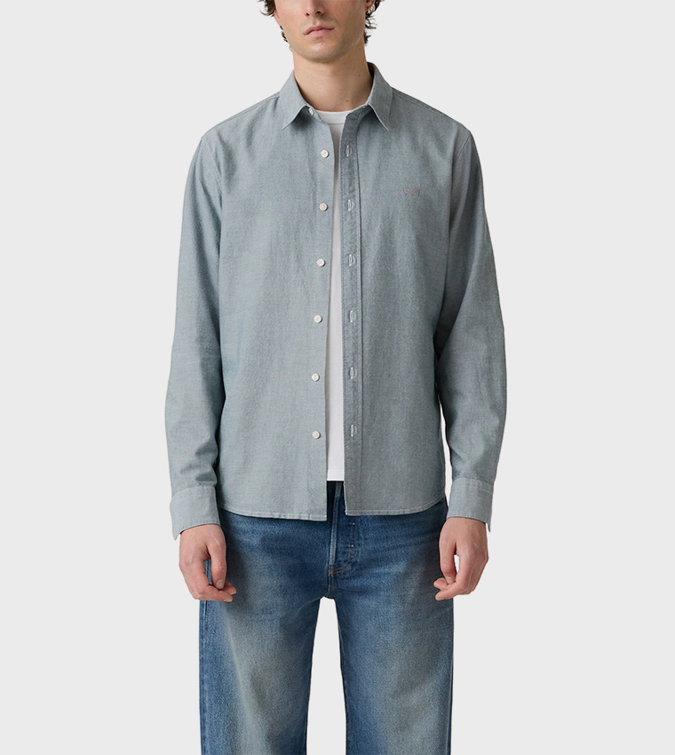Solid Battery Housemark Long Sleeves Shirt