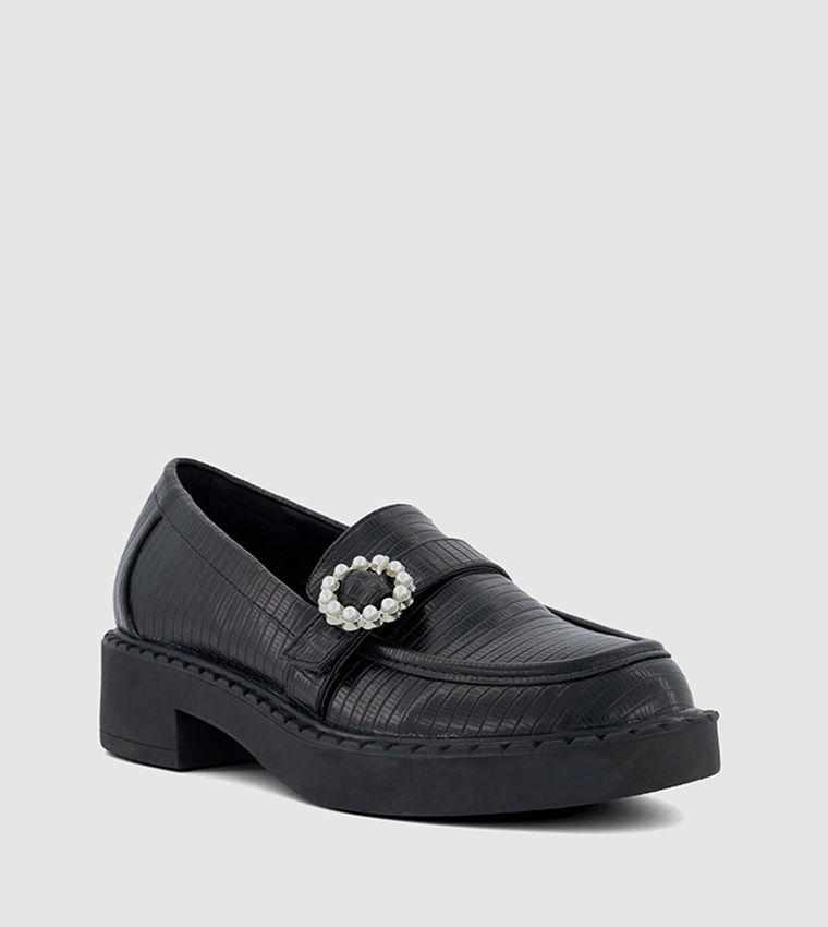 GENMAR Pearl Embellished Loafers