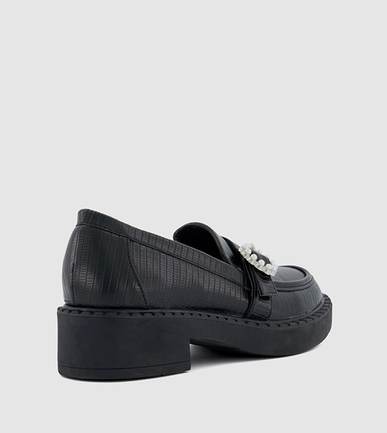 GENMAR Pearl Embellished Loafers