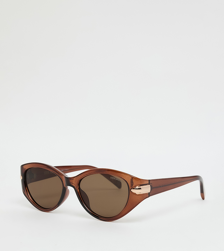 Steve Madden  Retro Sunglasses - Dark Brown 