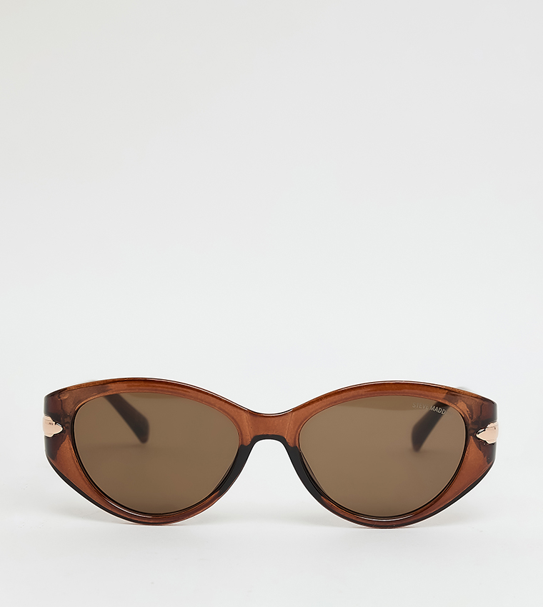 Steve Madden  Retro Sunglasses - Dark Brown 