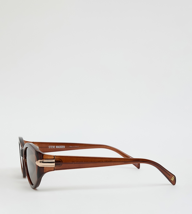 Steve Madden  Retro Sunglasses - Dark Brown 