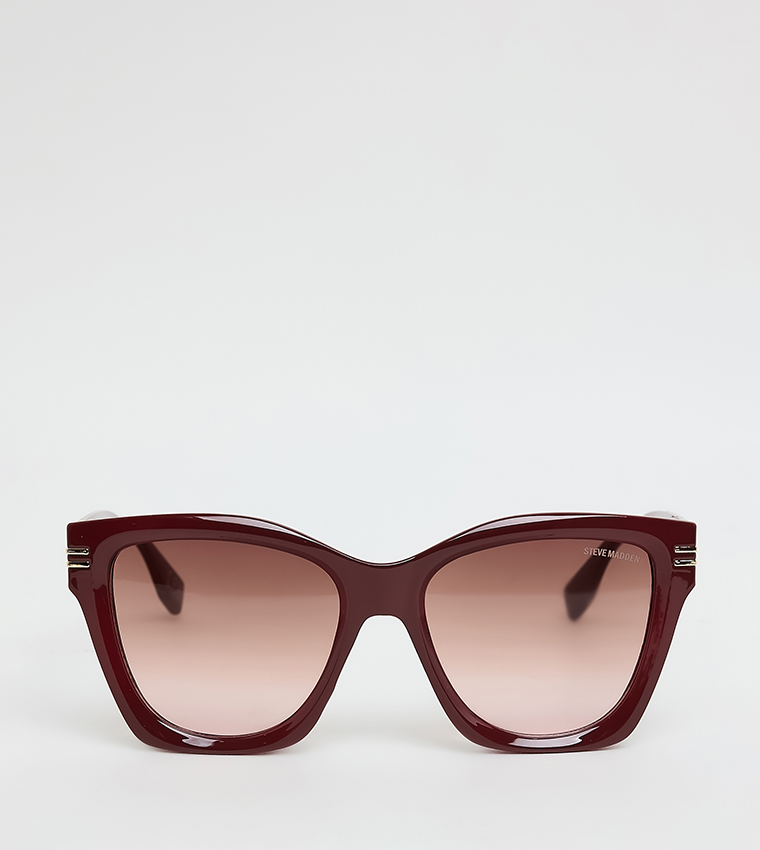 Steve Madden  Square Sunglasses - Maroon 