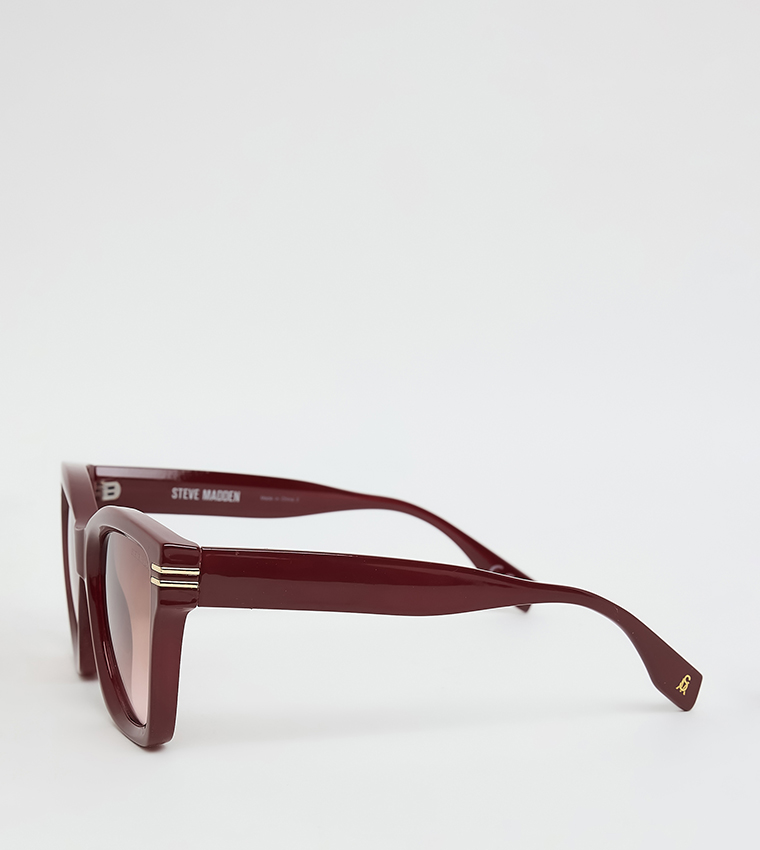 Steve Madden  Square Sunglasses - Maroon 