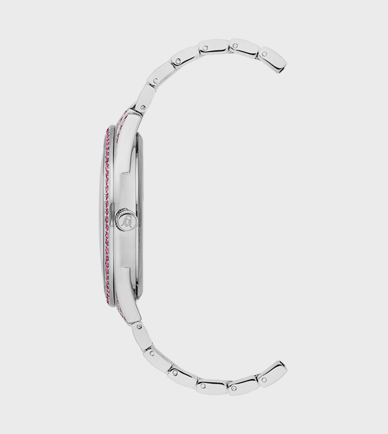 Embellished Metal Strap Analog Watch