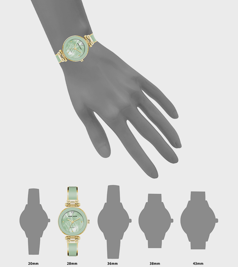 Embellished Dial Metal Strap Analog Watch
