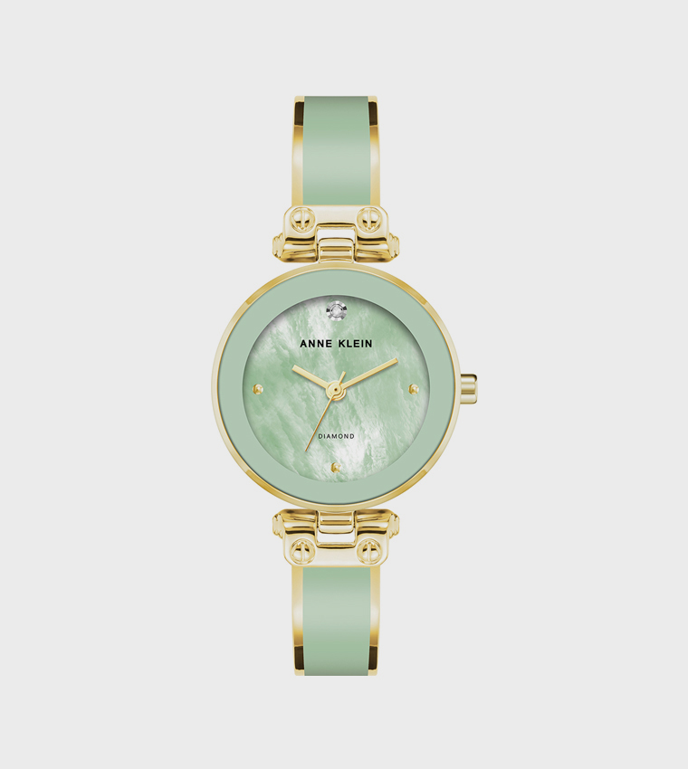 Embellished Dial Metal Strap Analog Watch