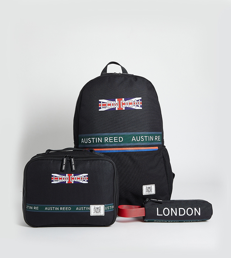 3-Piece Logo Detail Backpack Set