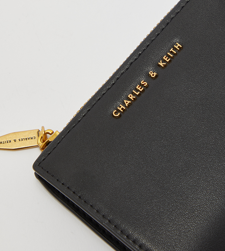 Mini Top Zip Small Wallet-Black