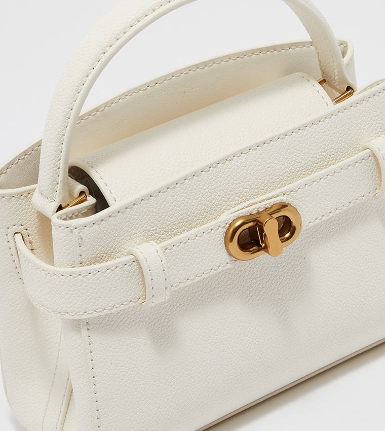 Aubrielle Metallic-Buckle Top Handle Bag