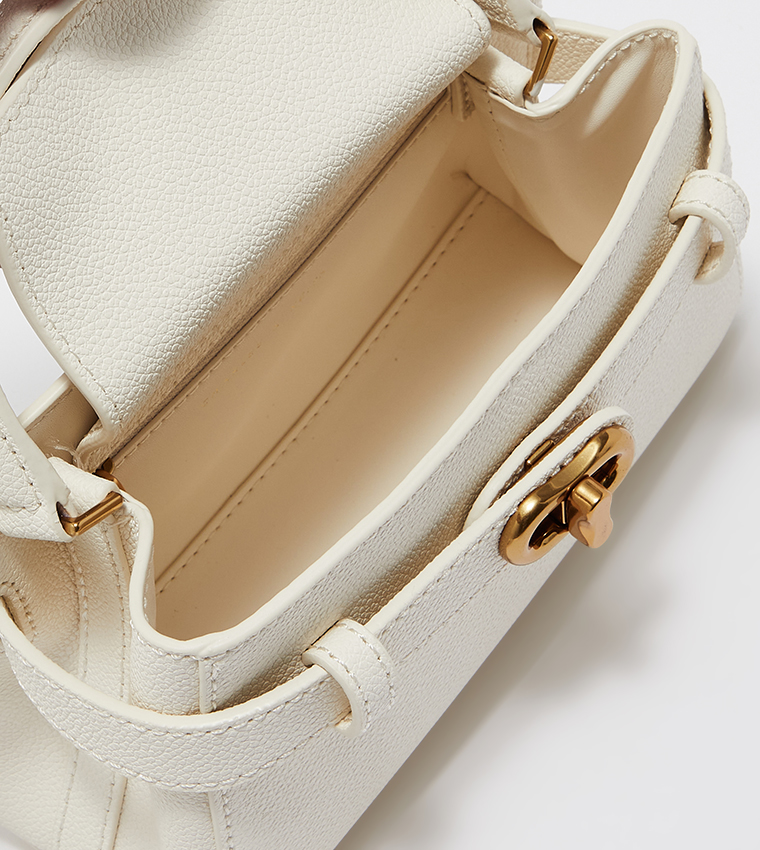 Aubrielle Metallic-Buckle Top Handle Bag