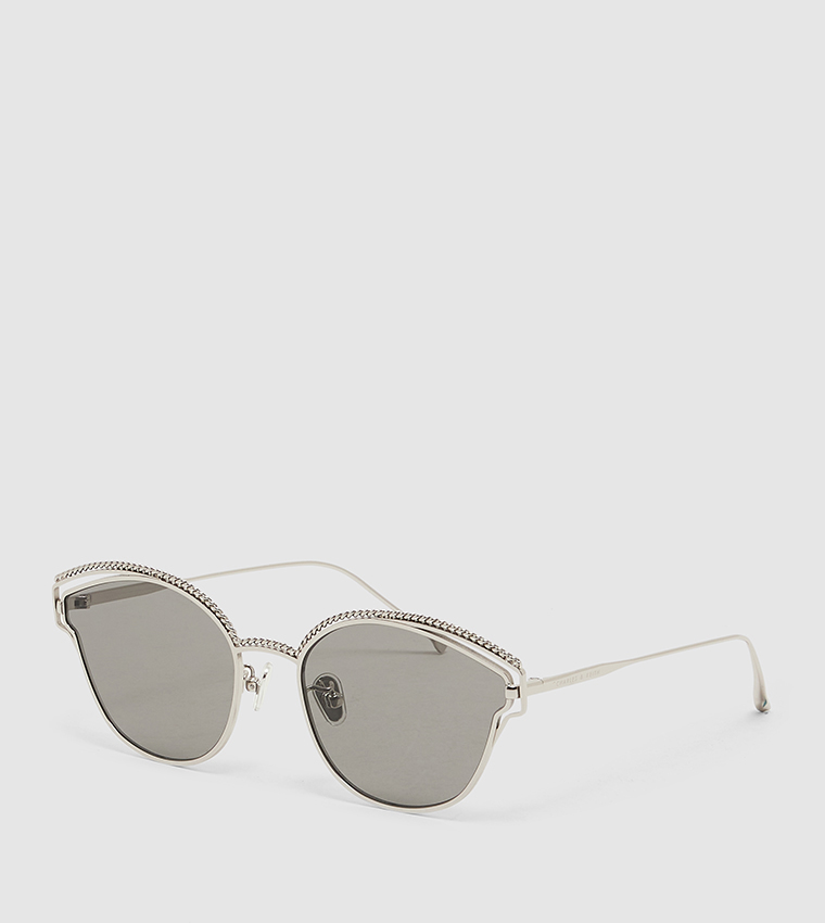 Buy Charles & Keith Braided Wire Frame Cat Eye Sunglasses In  display picture 3