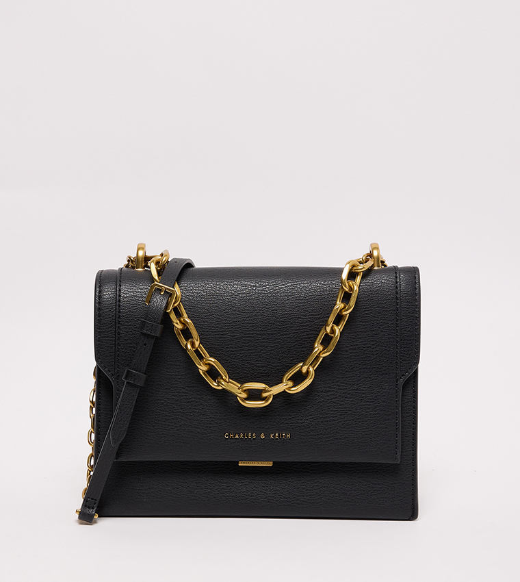 Textured Flap Crossbody Bag