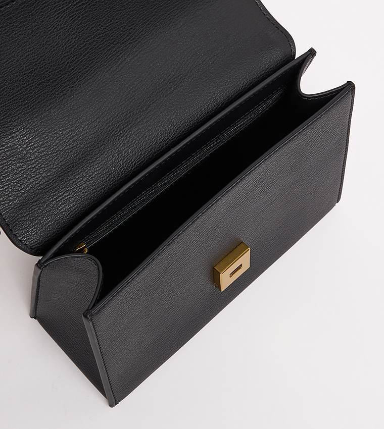 Textured Flap Crossbody Bag