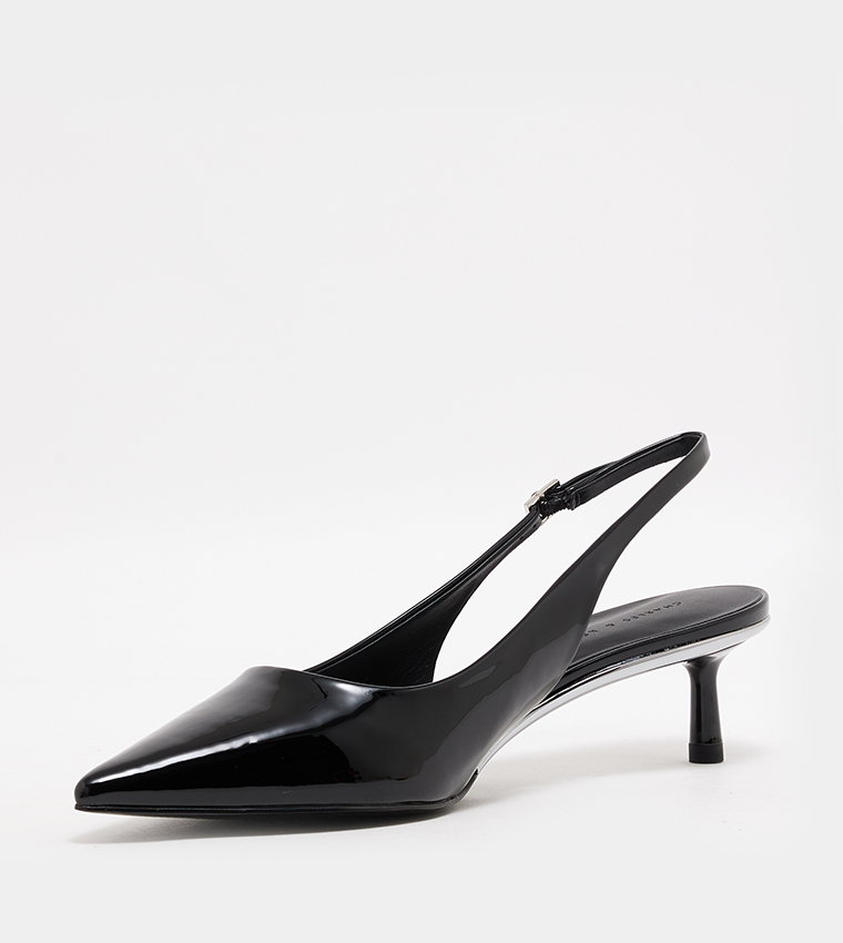 PATENT Pointed Toe Slingback Pumps