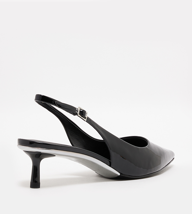 PATENT Pointed Toe Slingback Pumps