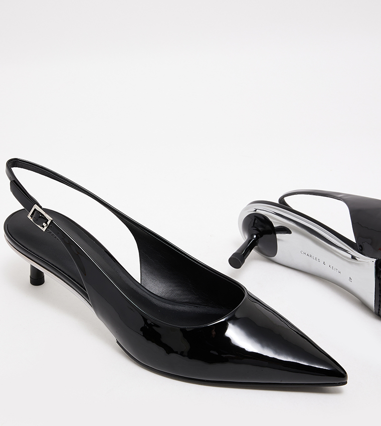 PATENT Pointed Toe Slingback Pumps