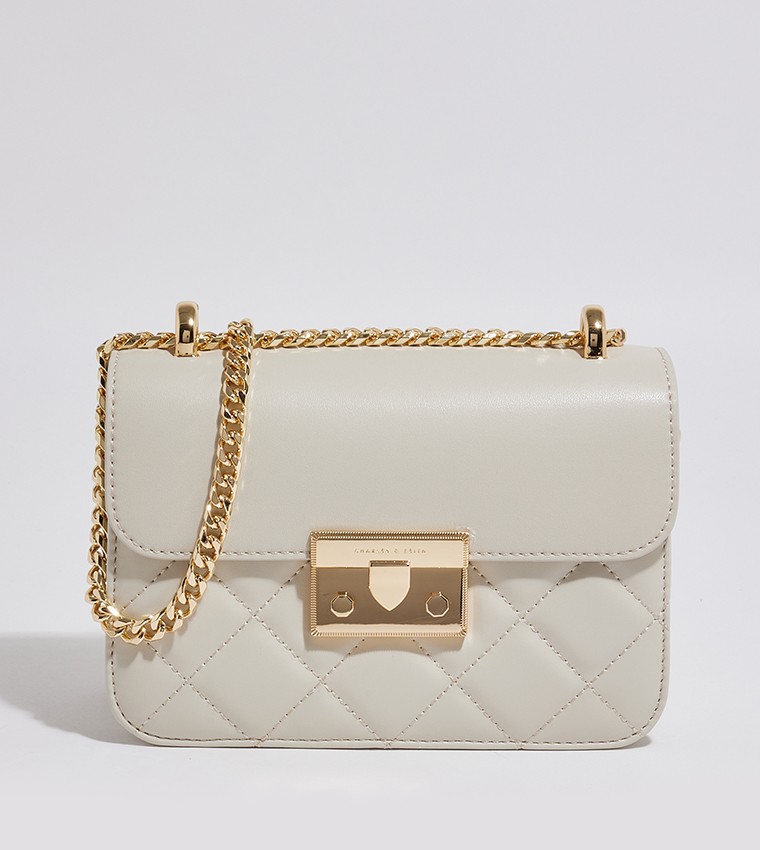 Quilted Push-Lock Crossbody Bag
