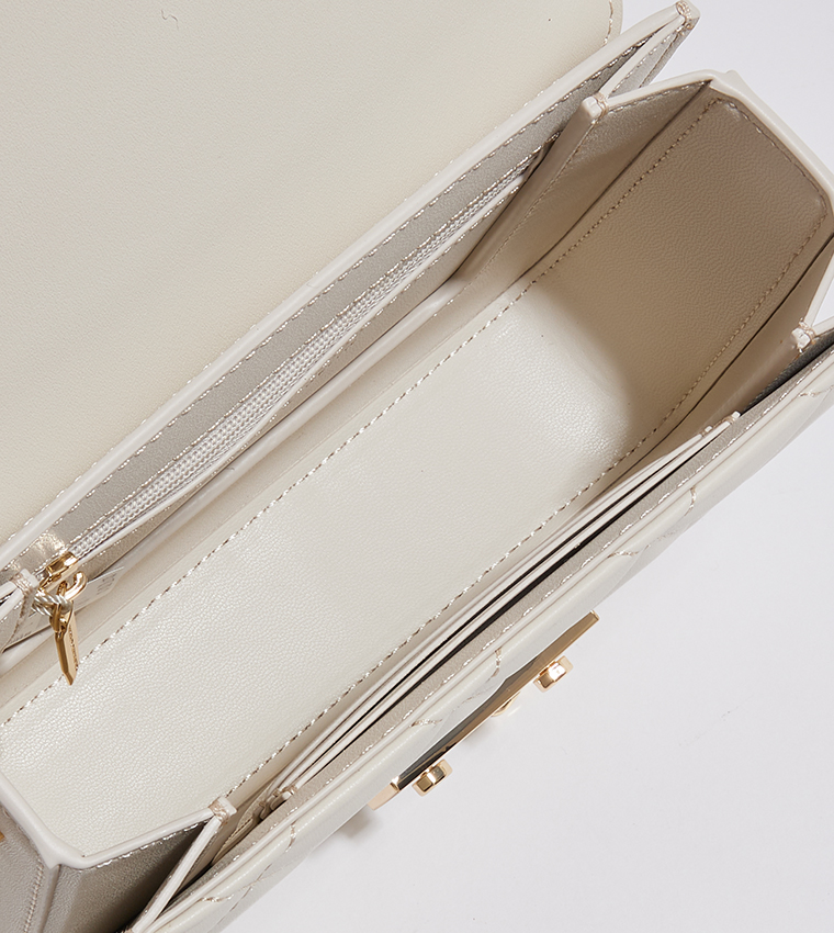 Quilted Push-Lock Crossbody Bag
