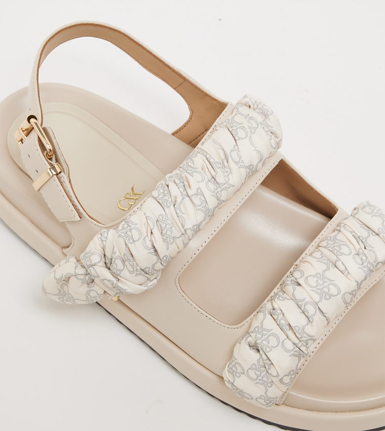 Ruched-Strap Platform Sandals 