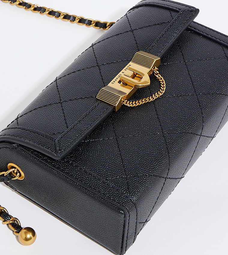 TALLULAH Quilted Push-Lock Clutch Bag