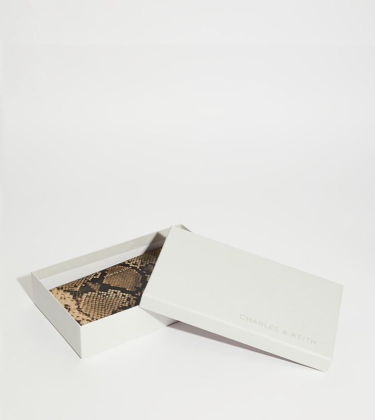 Snakeskin Print Zip-Around Wallet