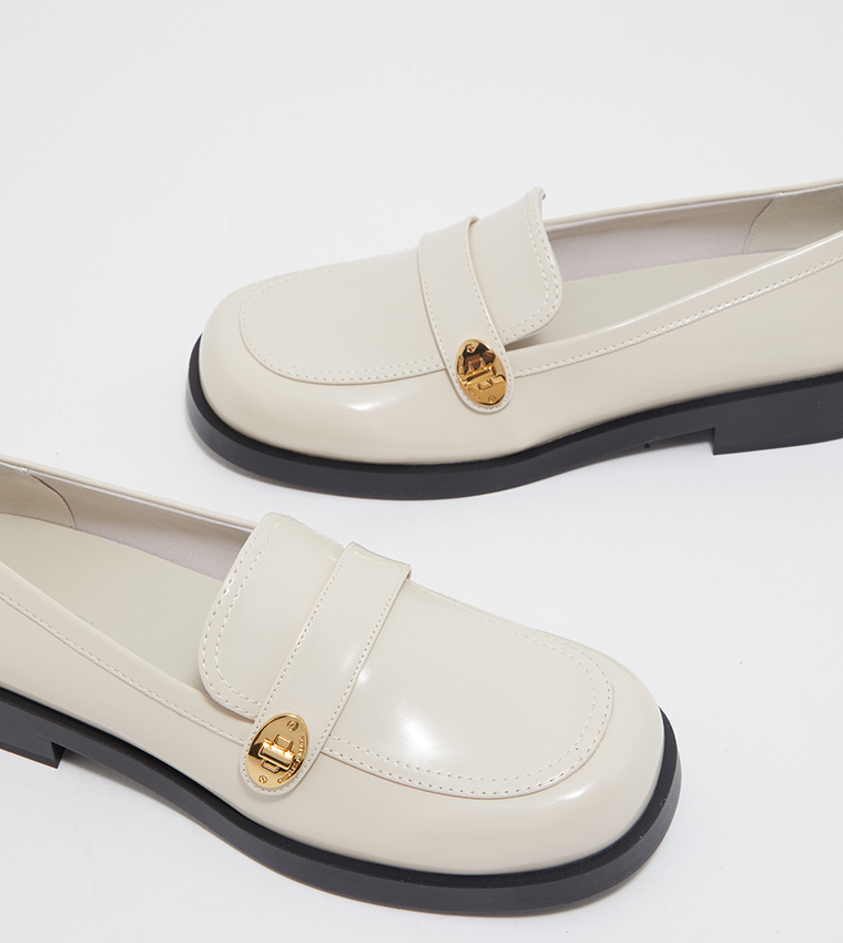 Metal Accent Slip-On Loafers