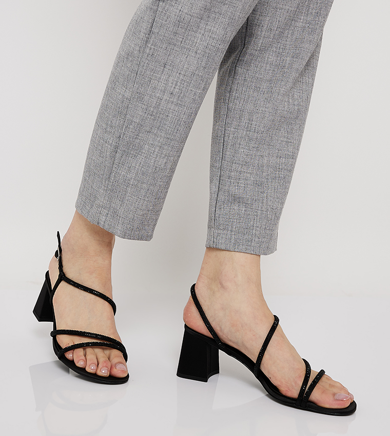 Embellished Slingback Heeled Sandals