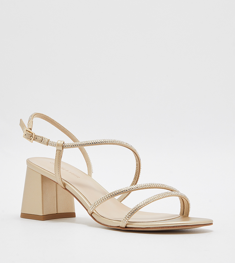 Embellished Slingback Heeled Sandals