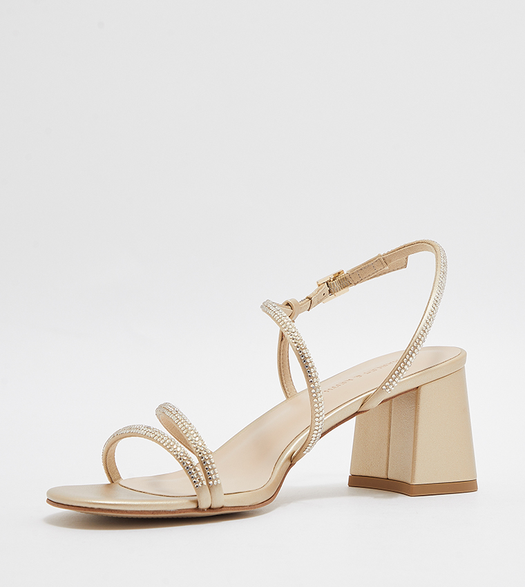 Embellished Slingback Heeled Sandals