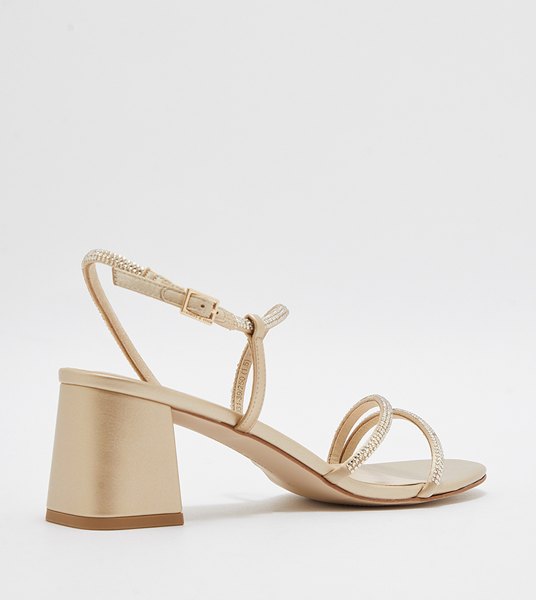 Embellished Slingback Heeled Sandals