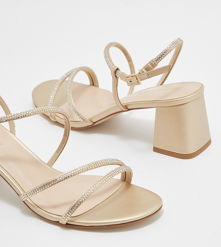 Embellished Slingback Heeled Sandals