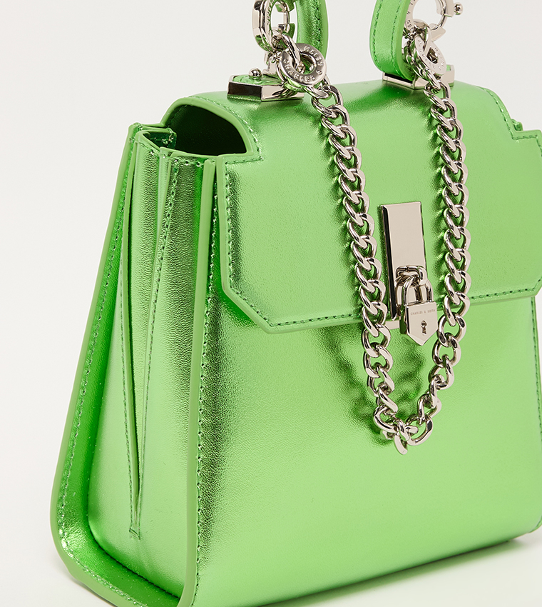 Locket Metallic Chain-Link Mini Bag