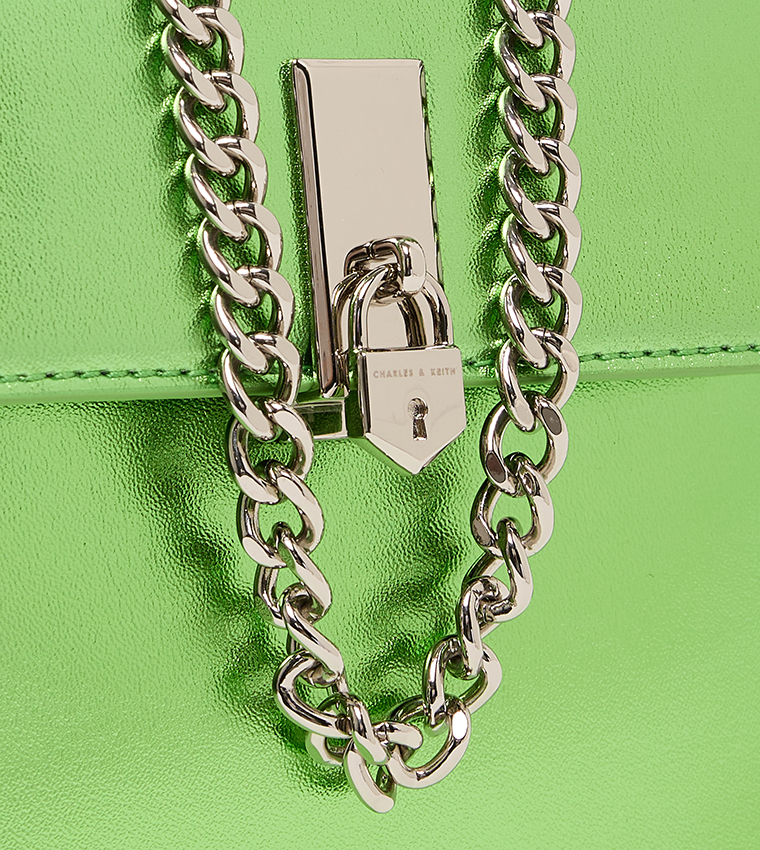 Locket Metallic Chain-Link Mini Bag