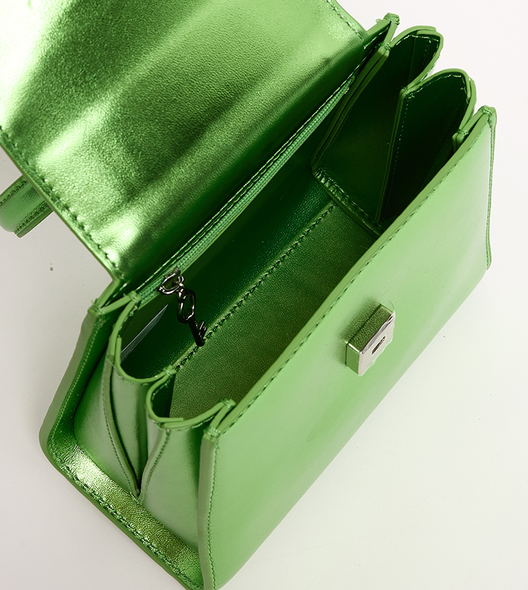 Locket Metallic Chain-Link Mini Bag