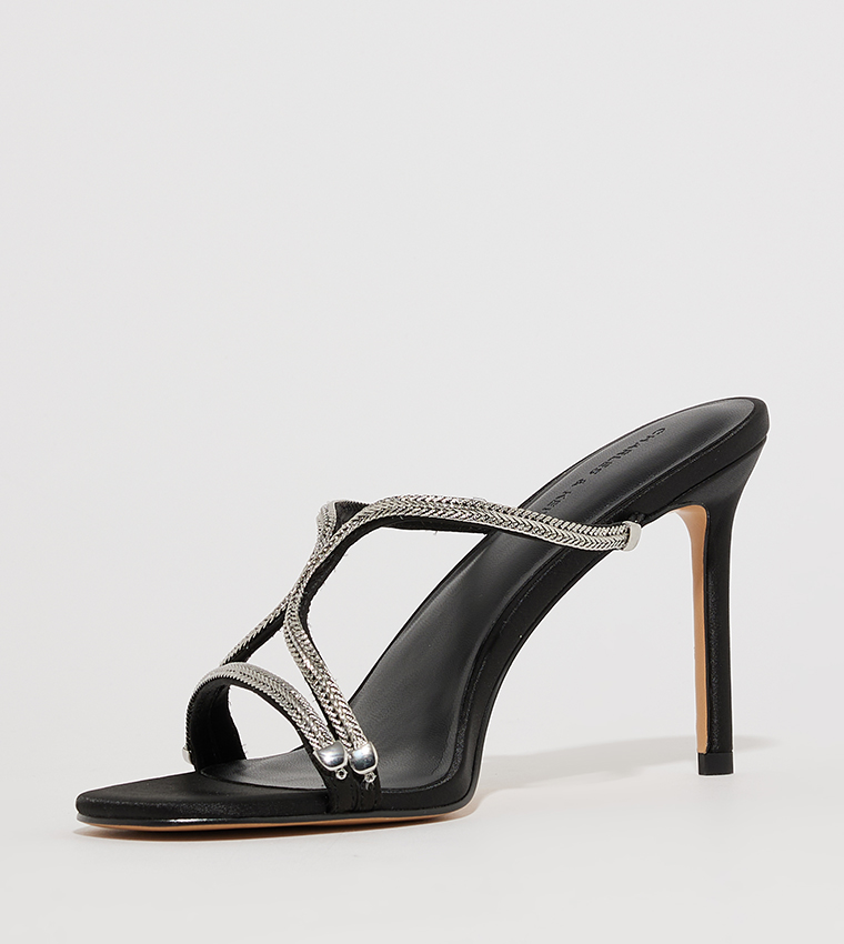 Embellished Open Toe Heel Sandals