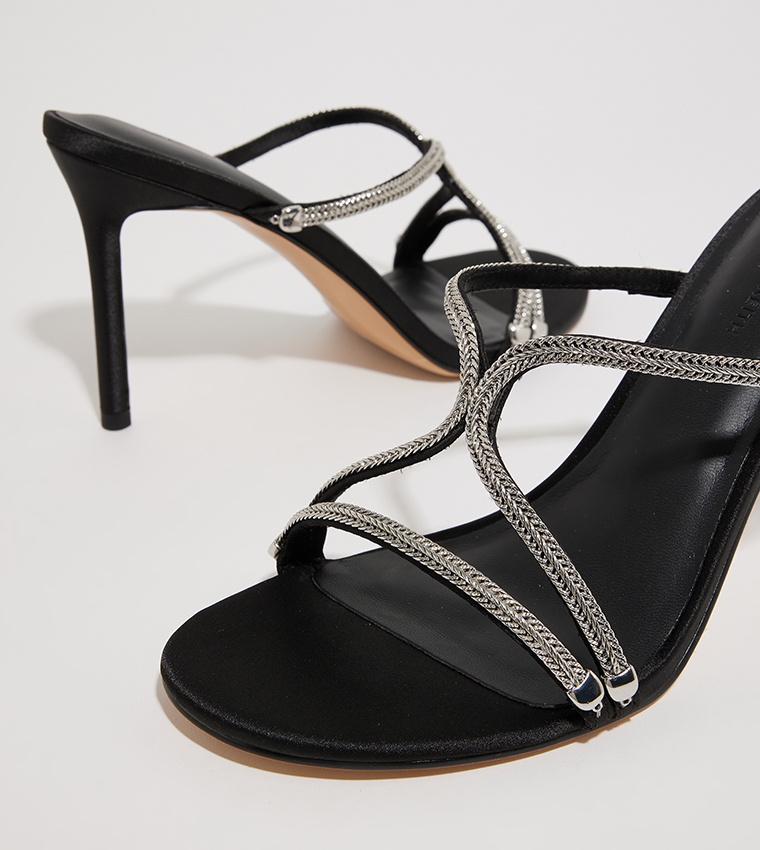 Embellished Open Toe Heel Sandals