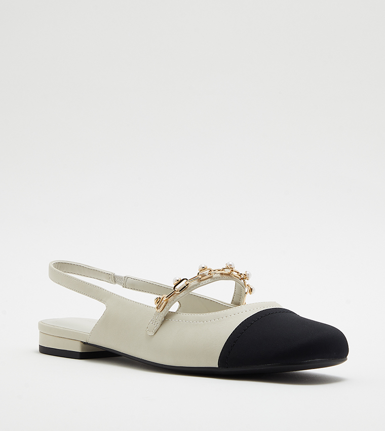 Chain-Link Slingback Flats