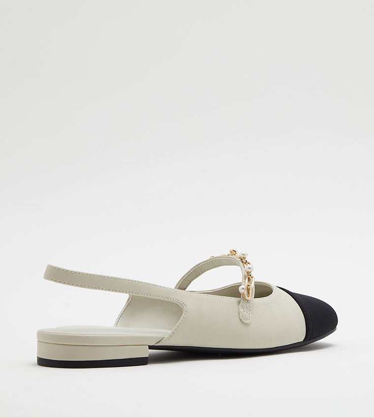 Chain-Link Slingback Flats