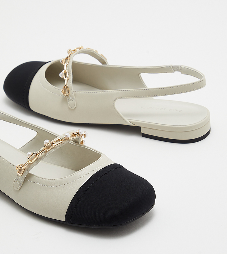 Chain-Link Slingback Flats