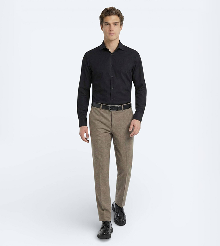 Solid Long Sleeves Regular Fit Shirt