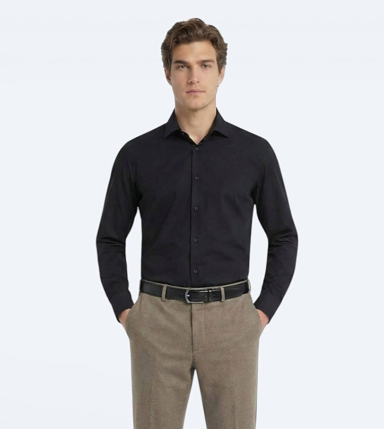 Solid Long Sleeves Regular Fit Shirt