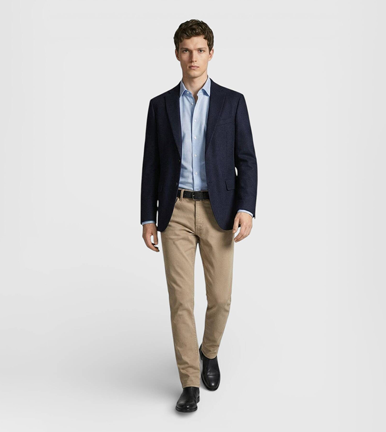 Solid Regular Fit Cashmere Blazer