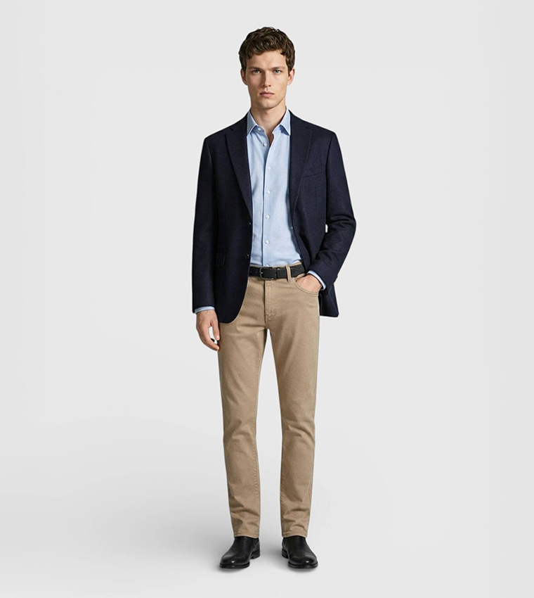 Solid Regular Fit Cashmere Blazer