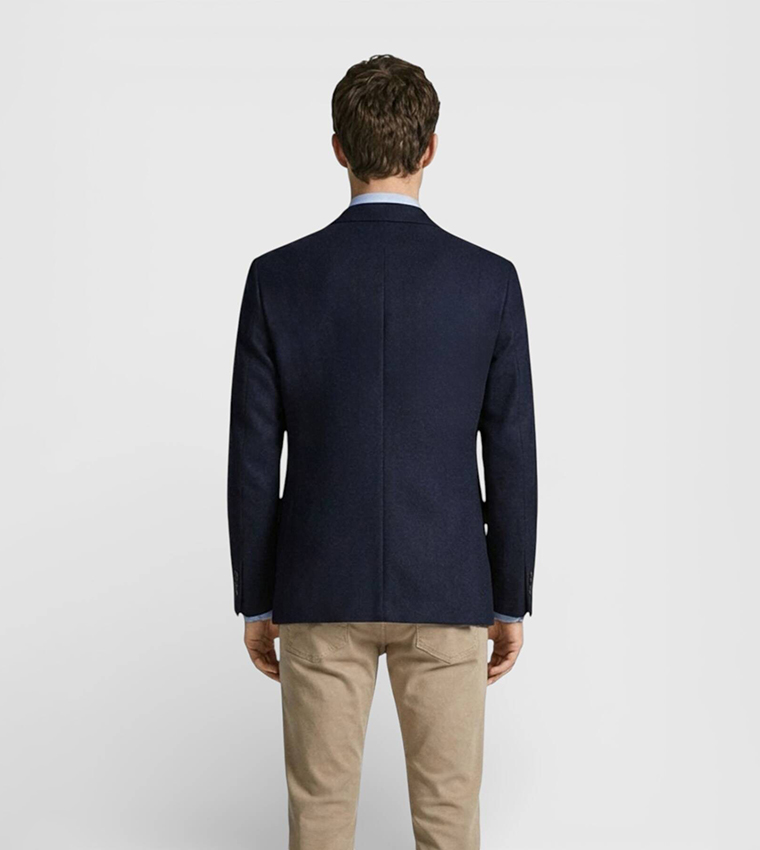 Solid Regular Fit Cashmere Blazer