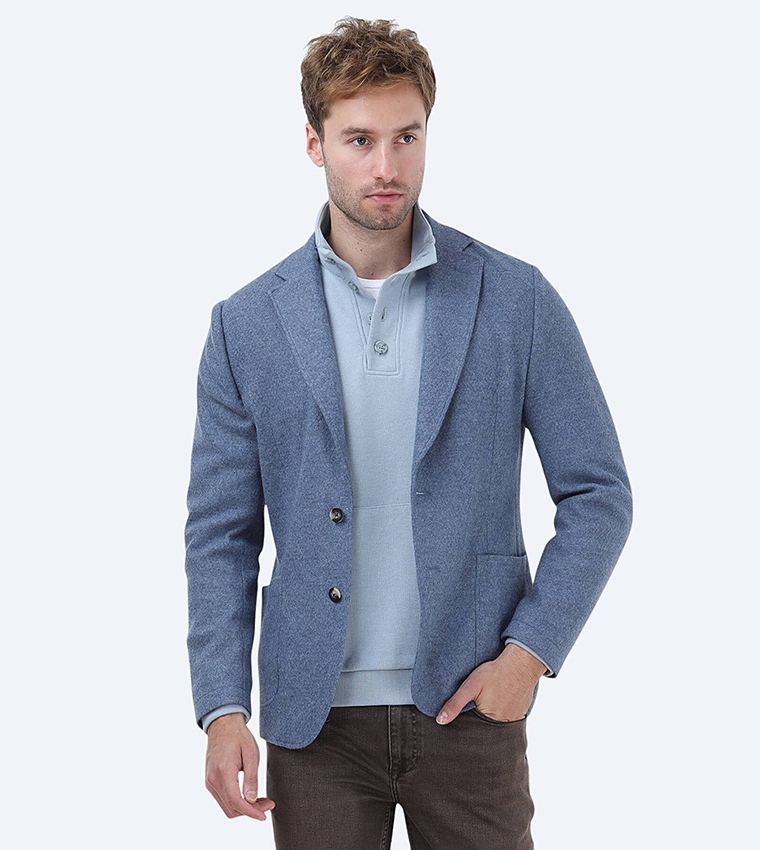 Solid Modern Fit Wool Blend Blazer