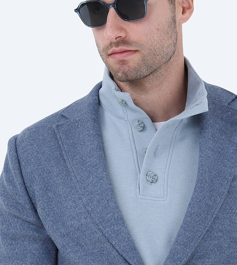 Solid Modern Fit Wool Blend Blazer
