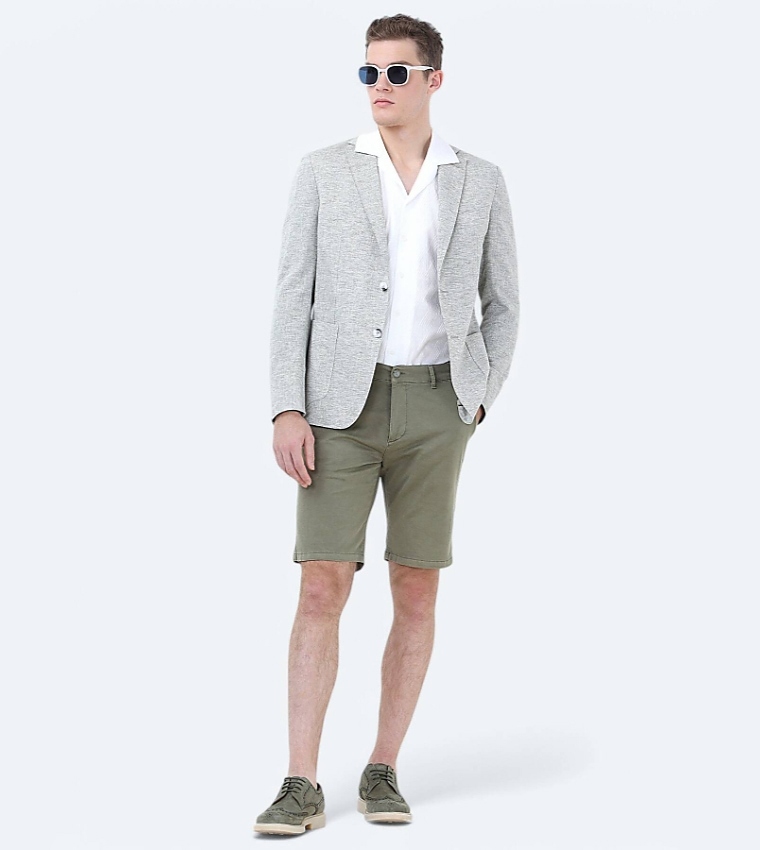 Solid Modern Fit Linen Blend Blazer