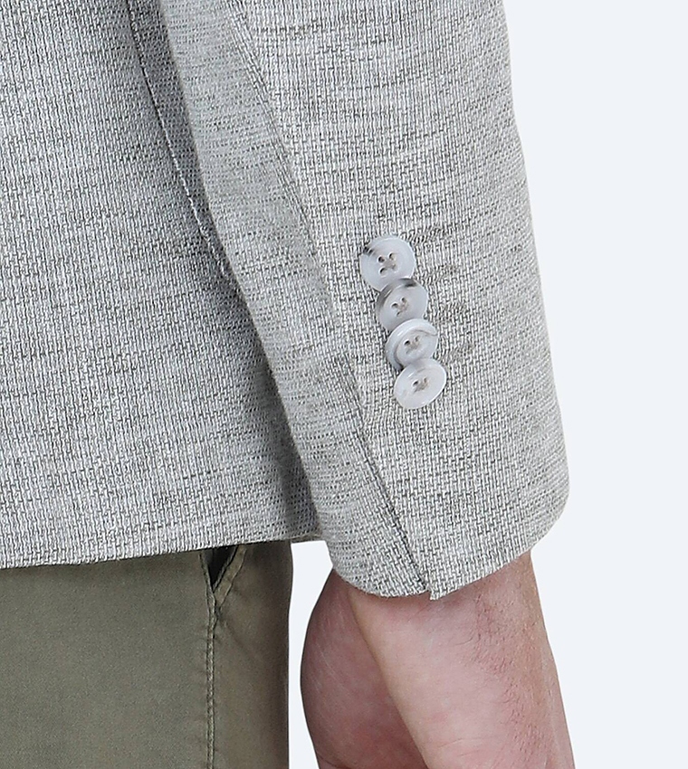Solid Modern Fit Linen Blend Blazer